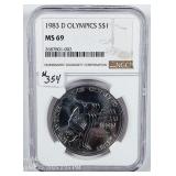 1983-D  LA Olympics Comm. Dollar   NGC MS-69