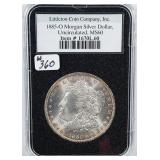 1885-O  Morgan Dollar   Littleton MS-60