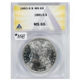1881-S  Morgan Dollar   ANACS MS-65  Beautiful