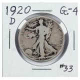 1920-D  Walking Liberty Half Dollar   G