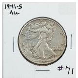 1941-S  Walking Liberty Half Dollar   AU