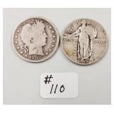 1892 Barber  & 1930  Standing Liberty Quarter