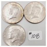 3  1964  Kennedy Half Dollars