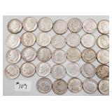 33  90% Silver Roosevelt Dimes