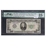 1934-A  $20 FRN  New York  Mule B-Star   PMG VF-25