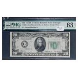 1934-A  $10 FRN  Chicago Mule  PMG Ch Unc 63 EPQ