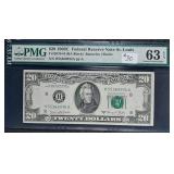 1969-C  $20 FRN  St. Louis  PMG Ch Unc 63 EPQ