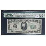 1934-D Narrow $20 FRN  Chicago  PMG Gem Unc 64 EPQ