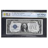 1928  $1 Silver Certificate   PCGS Gem Unc-65 PPQ