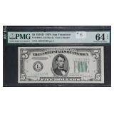 1934-D  $5 FRN  San Francisco  PMG Ch Unc 64 EPQ