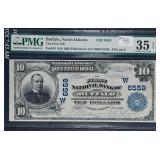 1902  $10 Buffalo, North Dakota  Plain Back  PMG