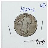 1927-S  Syanding Liberty Quarter  VG  Better date