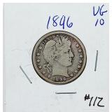 1896  Barber Quarter   VG-10