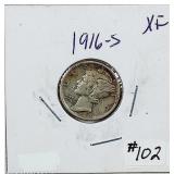 1916-S  Mercury Dime   XF