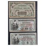 Series 481  $1 , 5 & 50 Cents  MPC