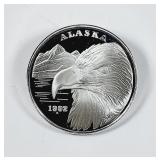 1992  Alaska  Eagle  One troy oz silver round