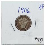 1906  Barber Dime   XF