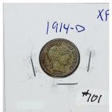 1914-D  Barber Dime   XF