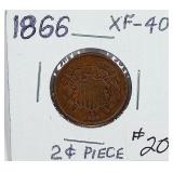 1866  Two Cent  XF-40
