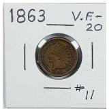 1863  Indian Head Cent   VF-20