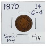 1870  Indian Head Cent   G-4  Semi-key