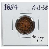 1884  Indian Head Cent   AU-55