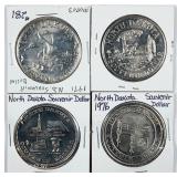 1971, 72, 73 & 76  ND Souvenir Dollars