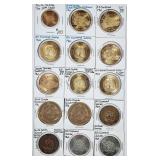 Group of 15  North Dakota State Tokens