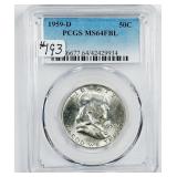 1959-D  Franklin Half Dollar   PCGS MS-64 FBL
