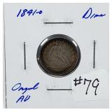 1841-O  Seated Liberty Dime   AU  Rim Toned