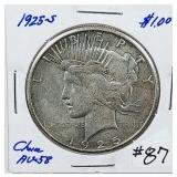 1925-S  Peace Dollar   AU+