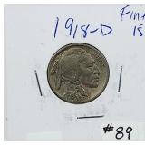 1918-D  Buffalo Nickel   F-15