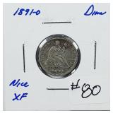 1891-O  Seated Liberty Dime   XF
