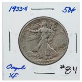 1933-S  Walking Liberty Half Dollar   XF