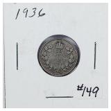 1936  Canada  10 Cents silver   VG