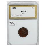 1888  Indian Head Cent   PCI MS-63 Brown