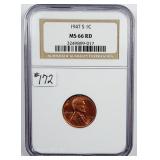 1947-S  Lincoln Cent   NGC MS-66 RD