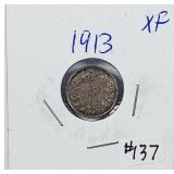 1913  Canada  5 Cents silver   XF