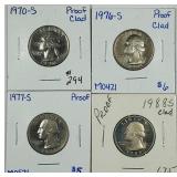 Lot of 4; Washington Quarters  Proof 1970-S - 88-S