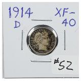 1914-D  Barber Dime   XF-40