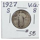 1927-S  Standing Liberty Quarter   VG-8