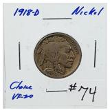 1918-D  Buffalo Nickel   VF