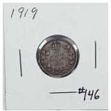 1919  Canada  10 Cents silver   F