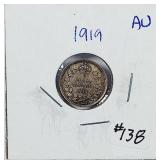 1919  Canada  5 Cents silver   AU
