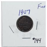 1907  Canada  10 Cents silver   F