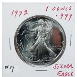 1992  $1 Silver Eagle   Unc