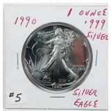 1990  $1 Silver Eagle   Unc