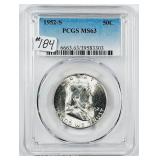 1952-S  Franklin Half Dollar   PCGS MS-63