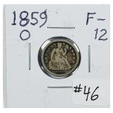 1859-O  Seated Liberty Dime   F-12