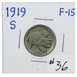 1919-S  Buffalo Nickel   F-15